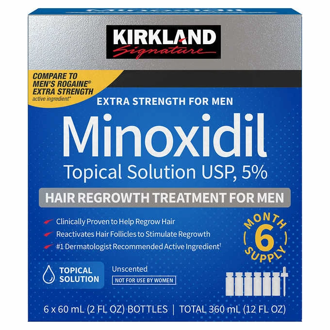 محلول ماینوکسیدل رشد مجدد موی 5 درصد Kirkland Minoxidil کرکلند (6 عددی)