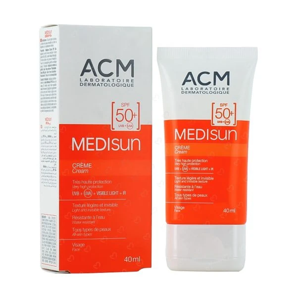 ژل کرم ضد آفتاب مدیوم حاوی SPF50 ای سی ام حجم 40 میل