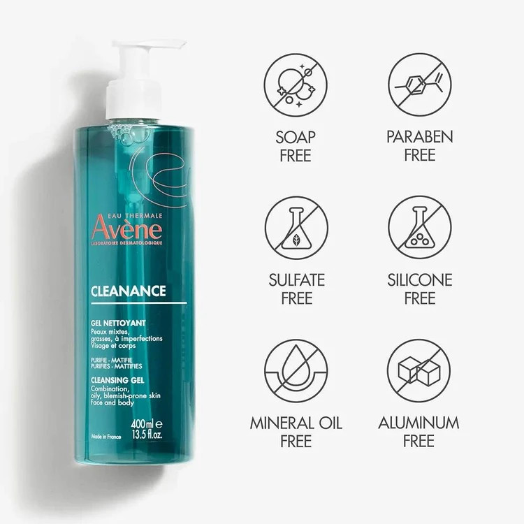 ژل شستشوی اون Avene Cleanance پوست چرب و مختلط حجم 400 میل