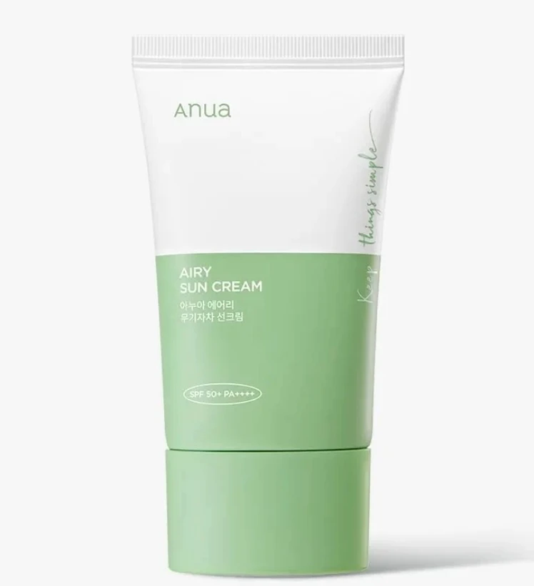 ضد آفتاب تسکین دهنده Airy Sun Cream SPF50 آنوا حجم ۵۰ میل